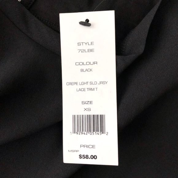 New French Connection Embroidered Eyelet Hem Short Sleeve Tee Black Size XS - Picture 14 of 16